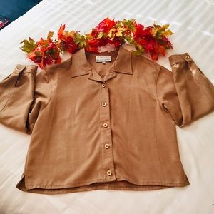 🍂Ingenuity Tan Micro Suede Shirt Jacket (XL)🍂